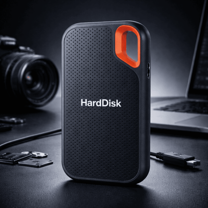 Portable External SSD Drive with High-Speed Type-C Interface, featuring a durable aluminum alloy design and offering up to 256TB of storage capacity. 2