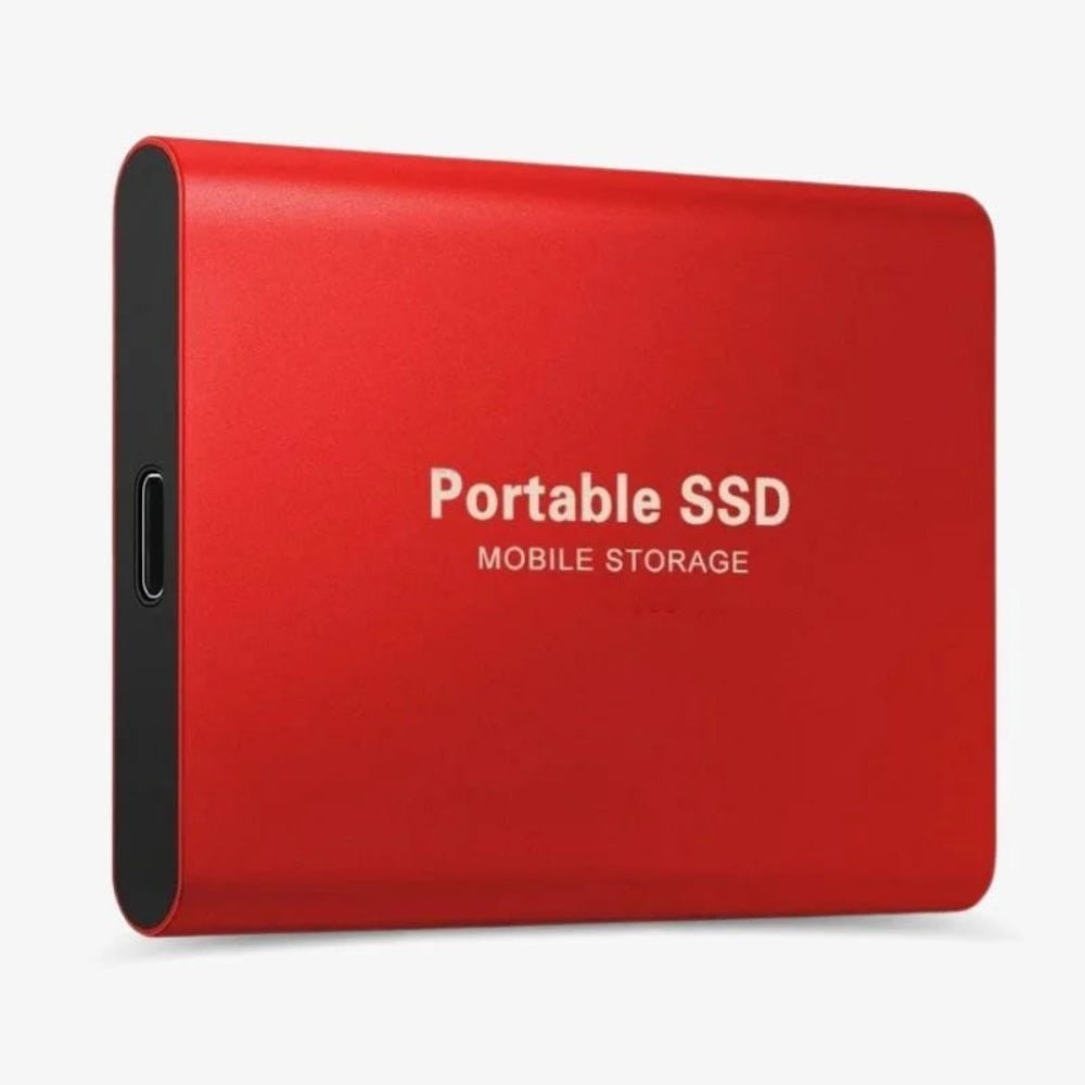 Portable external SSD featuring a sleek metal design, USB 3.1 connectivity for fast data transfer, and available in multiple storage capacities. 4