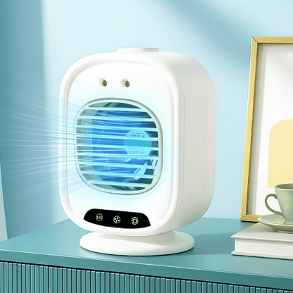 Portable Mini Desk Fan with USB Rechargeable Battery, ideal for home and office use, featuring a compact and lightweight design for convenient cooling. 0