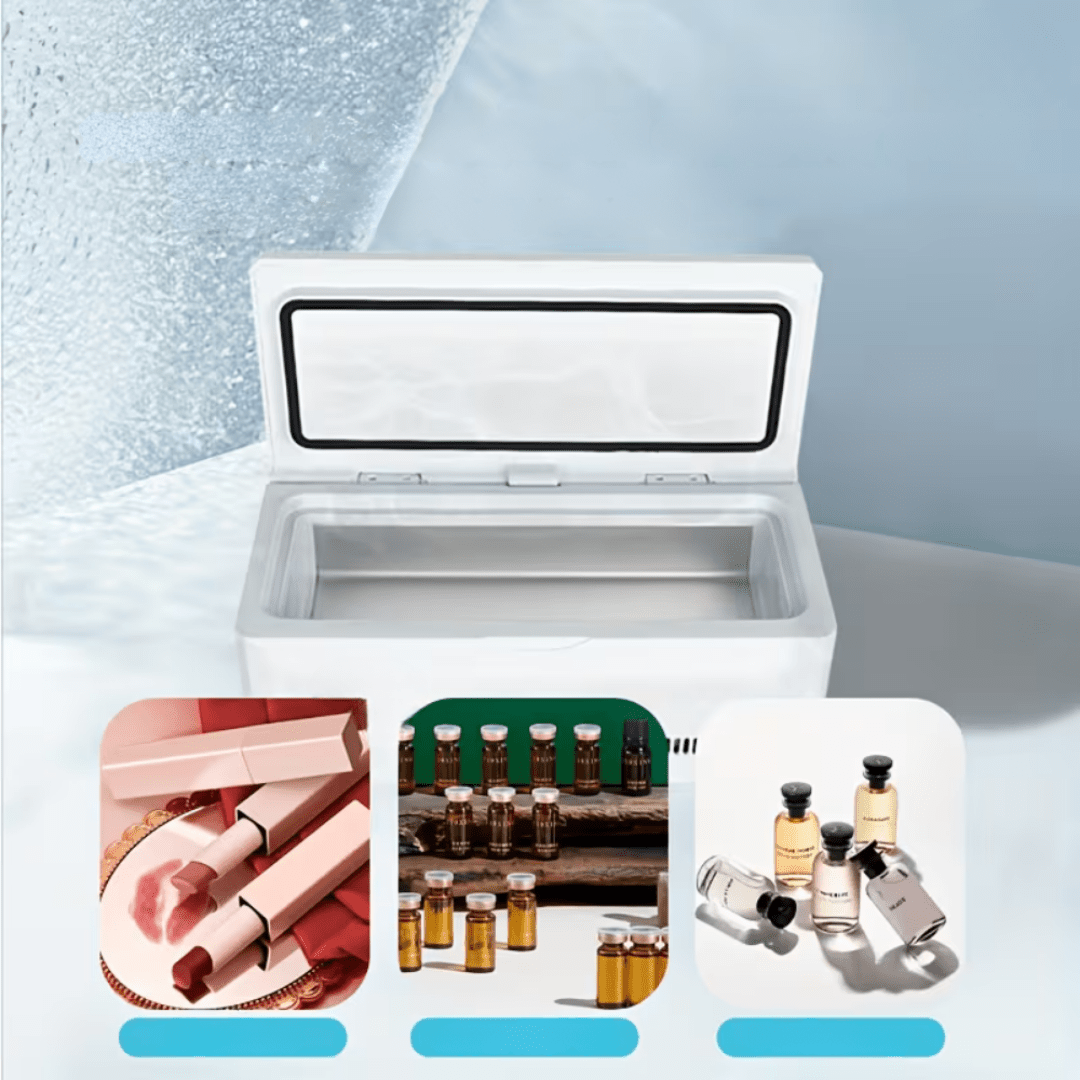 Portable Mini Fridge USB Cooler with Rechargeable Battery and LED Display – Compact Design for Travel and Desktop Use