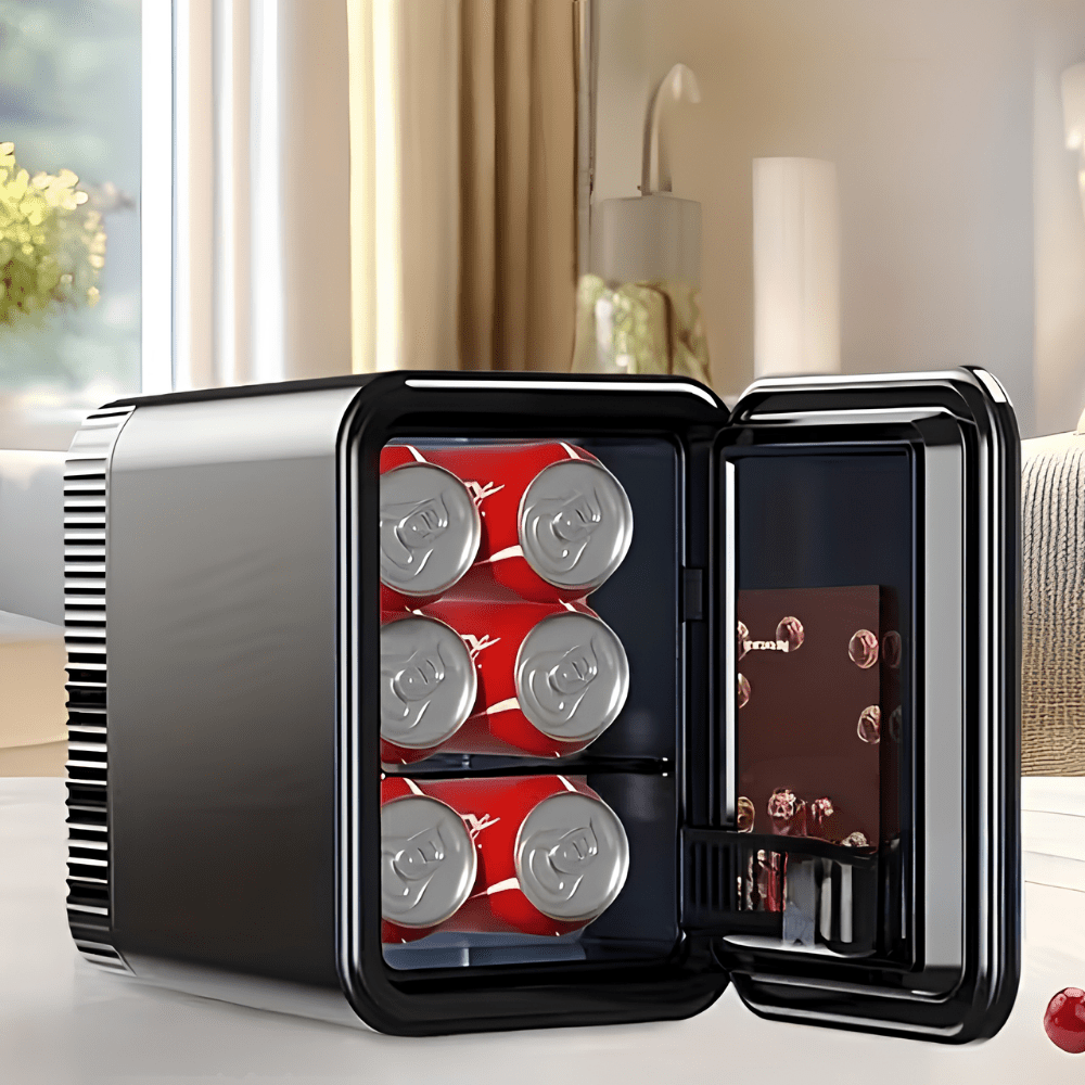 Portable Mini Fridge with cooling and warming function, compact USB-powered travel cooler ideal for home and office use, featuring a sleek design and efficient temperature control 0