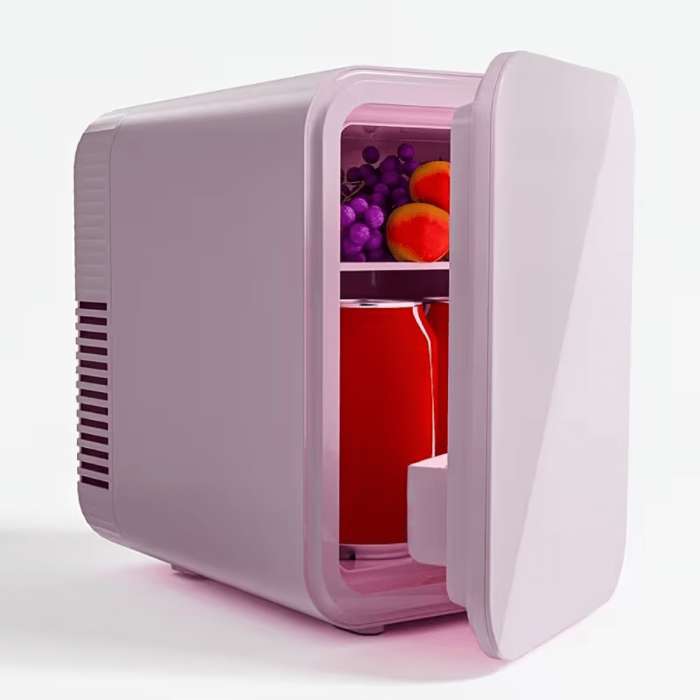 Portable Mini Fridge with cooling and warming function, compact USB-powered travel cooler ideal for home and office use, featuring a sleek design and efficient temperature control 1