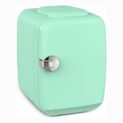 Portable mini fridge with cooling and warming function, 4L compact design ideal for home, office, and travel use. 4