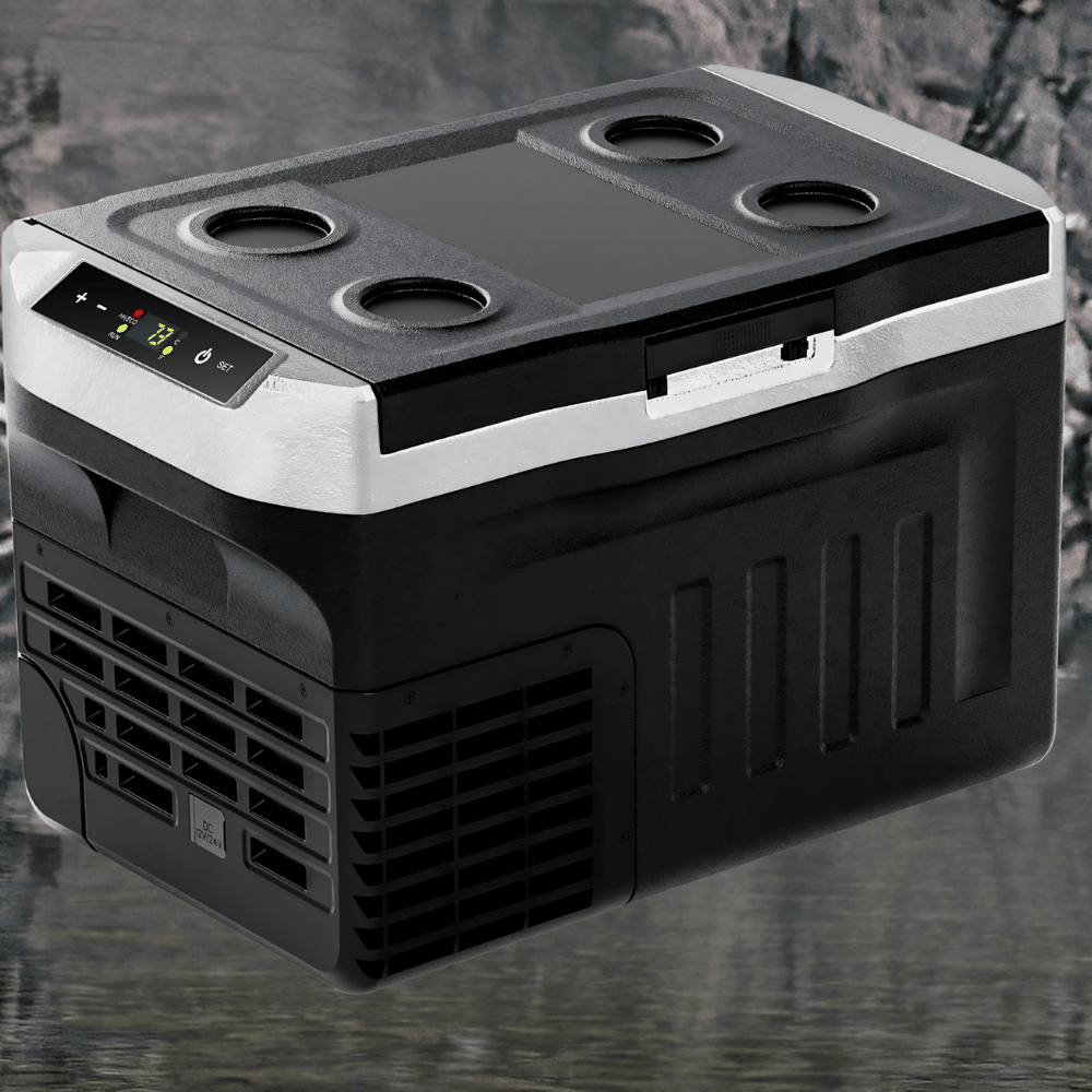 Portable Mini Fridge with Fast Cooling Technology, 22QT capacity, featuring dual power options perfect for travel and camping, ideal for keeping food and beverages 0