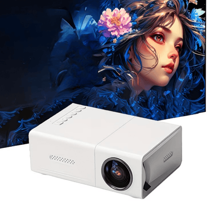 Portable Mini Projector featuring 1080P support, built-in speaker, and compact design, ideal for home entertainment and travel use. 0
