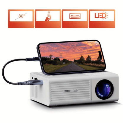 Portable Mini Projector with 3000 Lumen Brightness for Home Entertainment – Compact and Lightweight Design 1