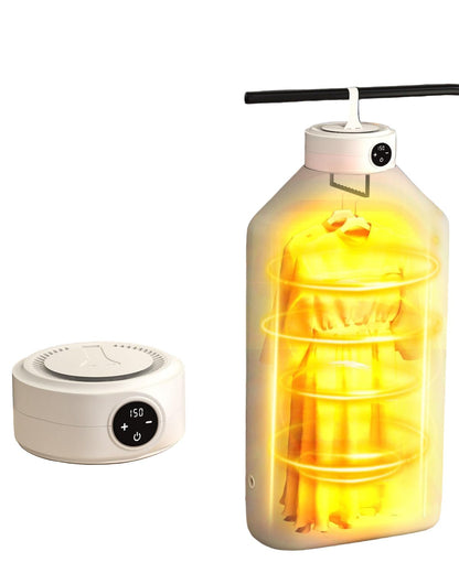 Portable Mini Tumble Dryer with adjustable timer, foldable bag, designed for small spaces, featuring an energy-efficient design. 0