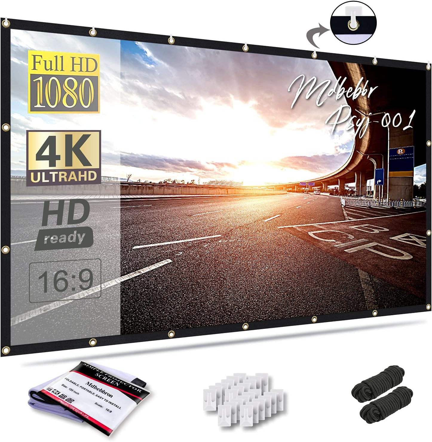 Portable Projector Screen 120 Inch HD with Anti-Crease Surface – Lightweight and Quick Setup for Outdoor Movie Nights 0