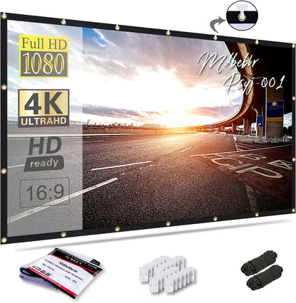 Portable Projector Screen 120 Inch HD with Anti-Crease Surface – Lightweight and Quick Setup for Outdoor Movie Nights 0