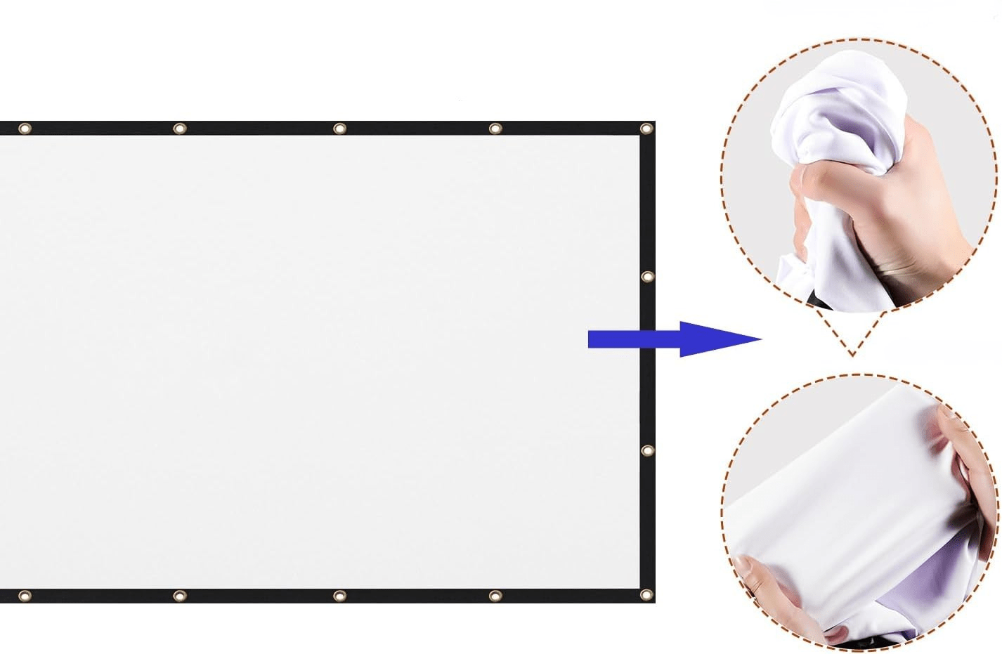 Portable Projector Screen 120 Inch HD with Anti-Crease Surface – Lightweight and Quick Setup for Outdoor Movie Nights