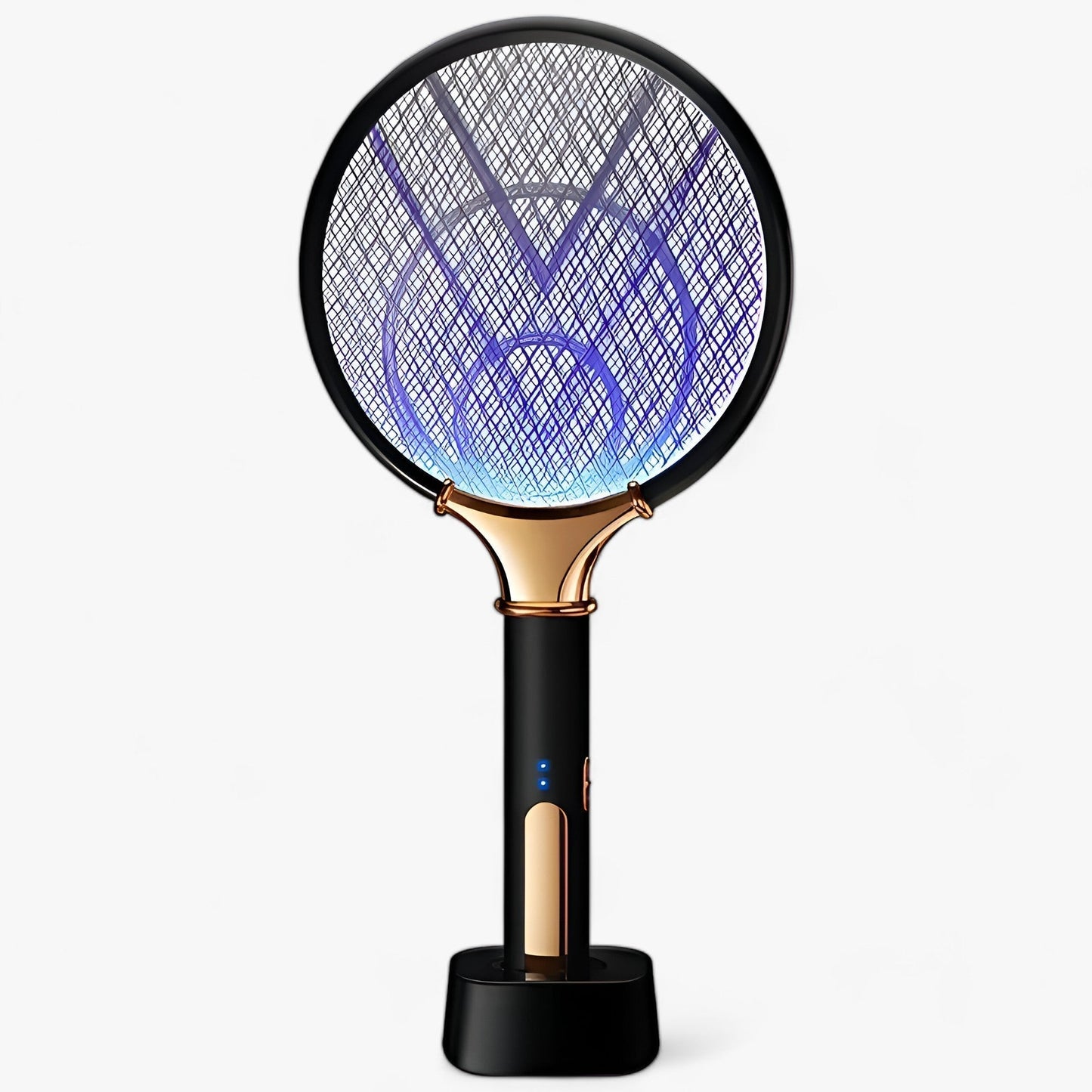 Portable rechargeable bug zapper lamp in sleek black, designed for indoor and outdoor use, effectively attracts and kills insects while being eco-friendly. 0