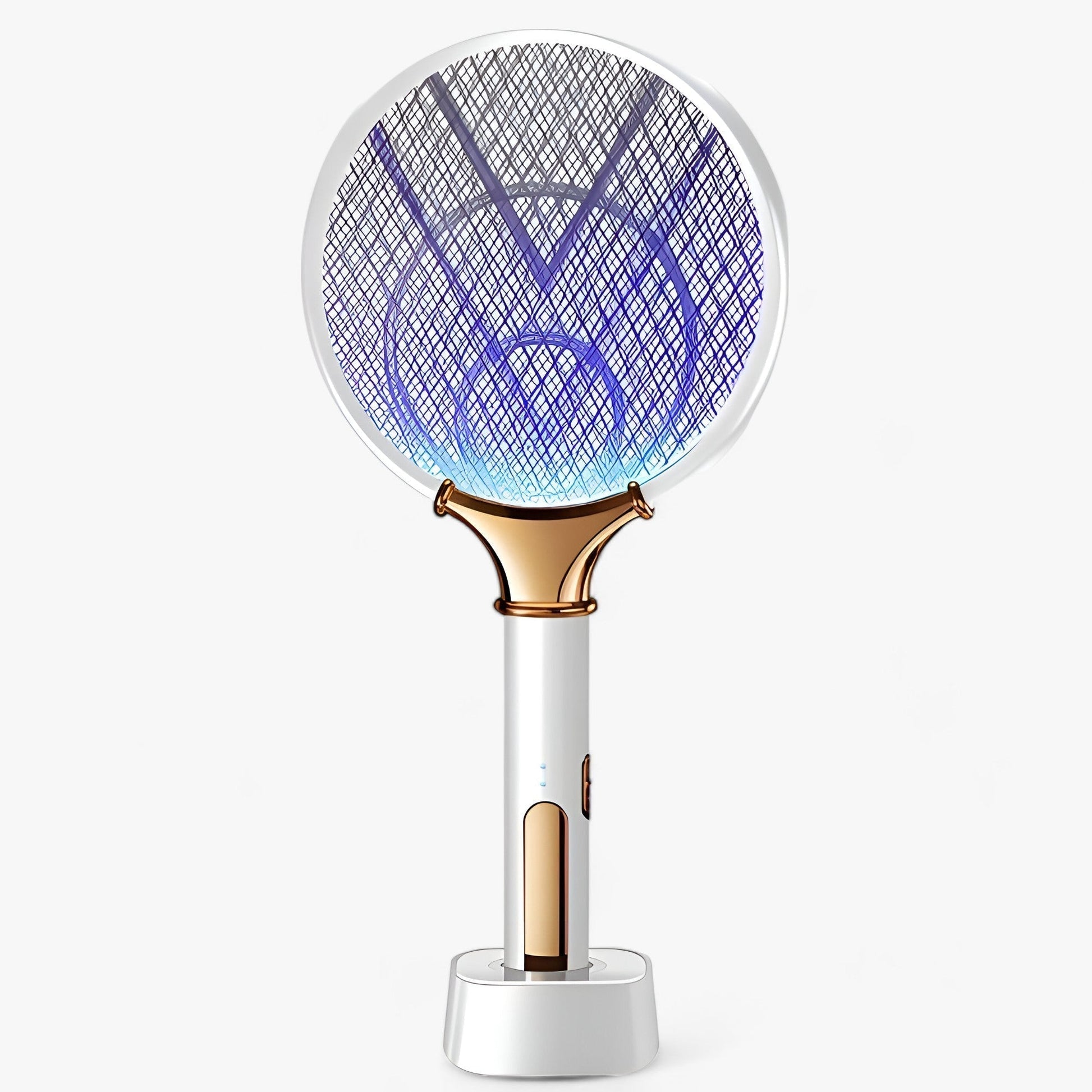 Portable rechargeable bug zapper lamp in sleek black, designed for indoor and outdoor use, effectively attracts and kills insects while being eco-friendly. 1