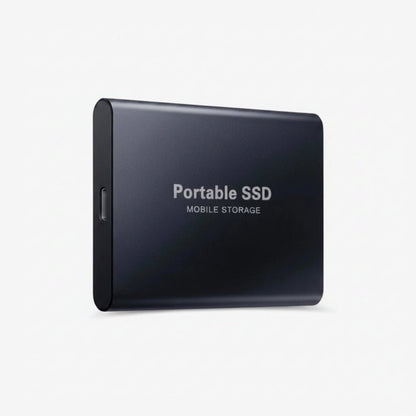 Portable SSD external hard drive featuring USB 3.1 for fast data transfer, designed for compact backup storage and easy portability. 2