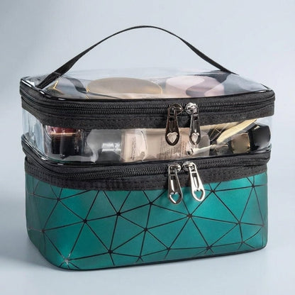 Portable Toiletry Bag with Waterproof Design and Transparent Top – Double Layer Travel Organizer for Men and Women 0