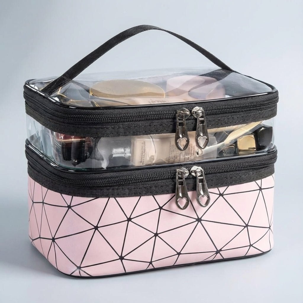 Portable Toiletry Bag with Waterproof Design and Transparent Top – Double Layer Travel Organizer for Men and Women 5