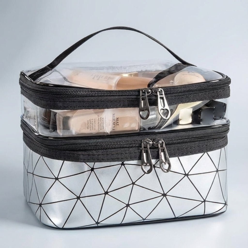 Portable Toiletry Bag with Waterproof Design and Transparent Top – Double Layer Travel Organizer for Men and Women 6