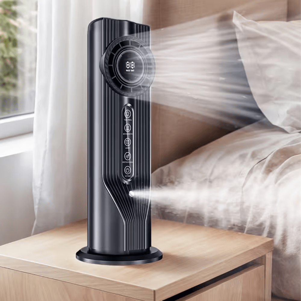Portable USB fan featuring 6 adjustable speeds and quiet operation, designed for compact cooling on-the-go. 0