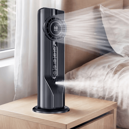 Portable USB fan featuring 6 adjustable speeds and quiet operation, designed for compact cooling on-the-go. 0