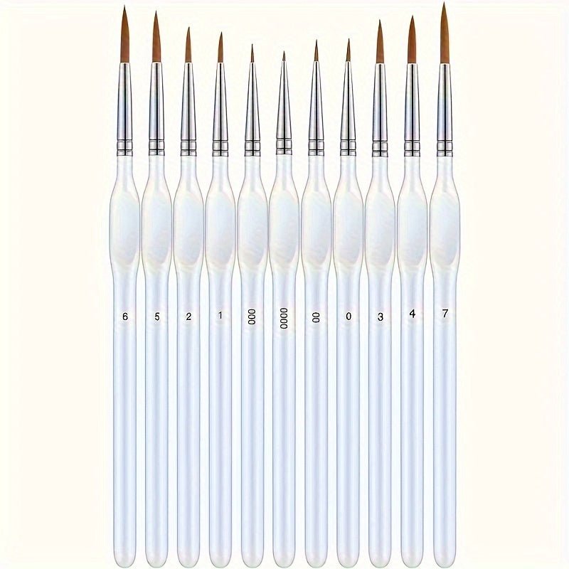 Precision detail brush for fine artwork featuring an ergonomic wooden handle, 19.5cm length, and synthetic bristles, perfect for acrylic, oil, 0