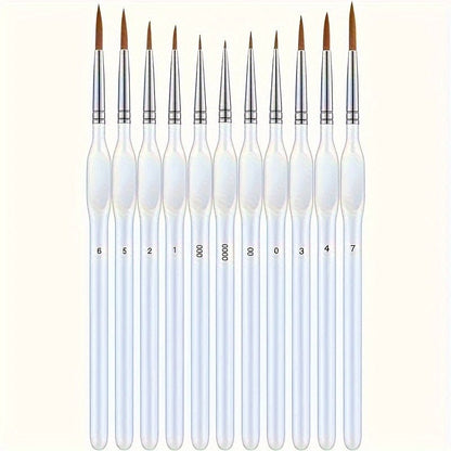 Precision detail brush for fine artwork featuring an ergonomic wooden handle, 19.5cm length, and synthetic bristles, perfect for acrylic, oil, 0
