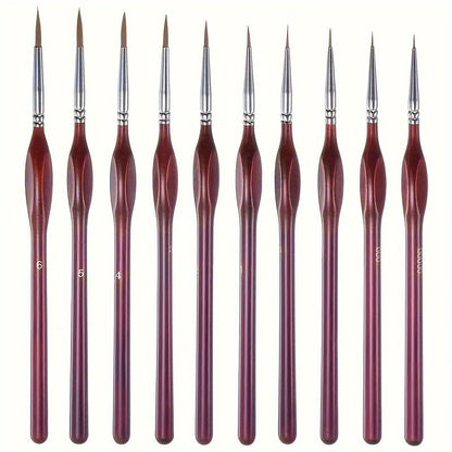 Precision detail brush for fine artwork featuring an ergonomic wooden handle, 19.5cm length, and synthetic bristles, perfect for acrylic, oil, 2