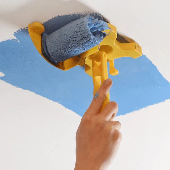 Precision painting roller designed for corners and edges, featuring an ergonomic handle for comfort and easy cleaning, made from durable PVC and cotton materials. 1