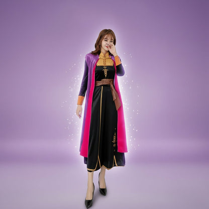 Enchanting princess costume dress with cloak for Halloween and cosplay, available in sizes S, M, L, and XL, perfect for fairytale-themed events 3