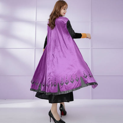 Enchanting princess costume dress with cloak for Halloween and cosplay, available in sizes S, M, L, and XL, perfect for fairytale-themed events 2