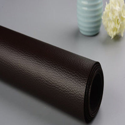 PU leather repair patch in black, showcasing its waterproof and self-adhesive features, ideal for seamless restoration of furniture and upholstery. 5
