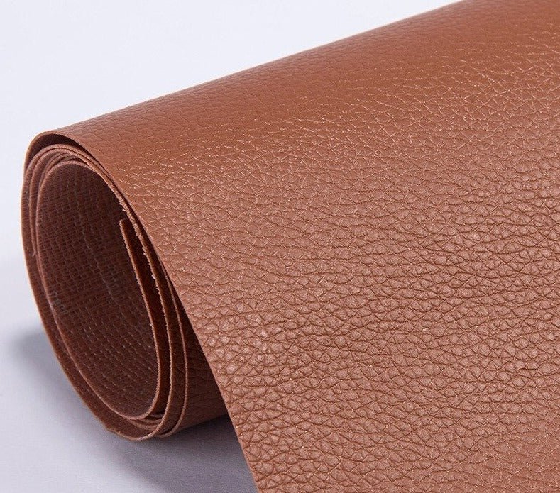 PU leather repair patch in black, showcasing its waterproof and self-adhesive features, ideal for seamless restoration of furniture and upholstery. 12