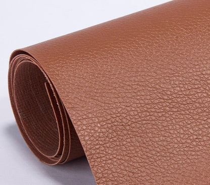 PU leather repair patch in black, showcasing its waterproof and self-adhesive features, ideal for seamless restoration of furniture and upholstery. 12