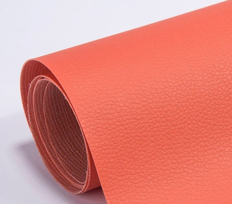 PU leather repair patch in black, showcasing its waterproof and self-adhesive features, ideal for seamless restoration of furniture and upholstery. 3