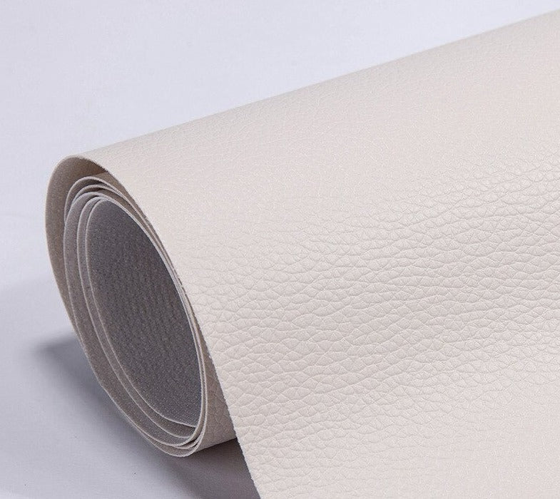 PU leather repair patch in black, showcasing its waterproof and self-adhesive features, ideal for seamless restoration of furniture and upholstery. 21