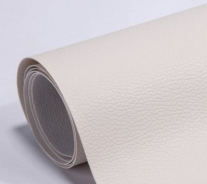 PU leather repair patch in black, showcasing its waterproof and self-adhesive features, ideal for seamless restoration of furniture and upholstery. 21