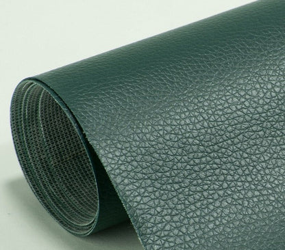 PU leather repair patch in black, showcasing its waterproof and self-adhesive features, ideal for seamless restoration of furniture and upholstery. 9