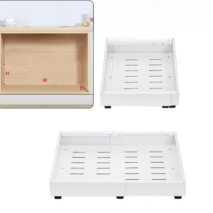 Pull-Out Cabinet Drawers with Adjustable Width and Smooth Sliding – 2-Pack Carbon Steel Kitchen Drawer Slides