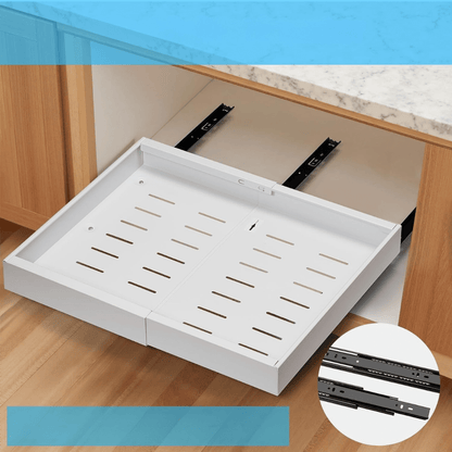 Pull-Out Cabinet Drawers with Adjustable Width and Smooth Sliding – 2-Pack Carbon Steel Kitchen Drawer Slides