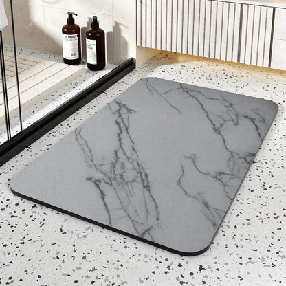 Quick Dry Bathroom Mat featuring a stylish Diatom Stone Marble Design and a Non-Slip Rubber Base for enhanced safety and comfort. 5