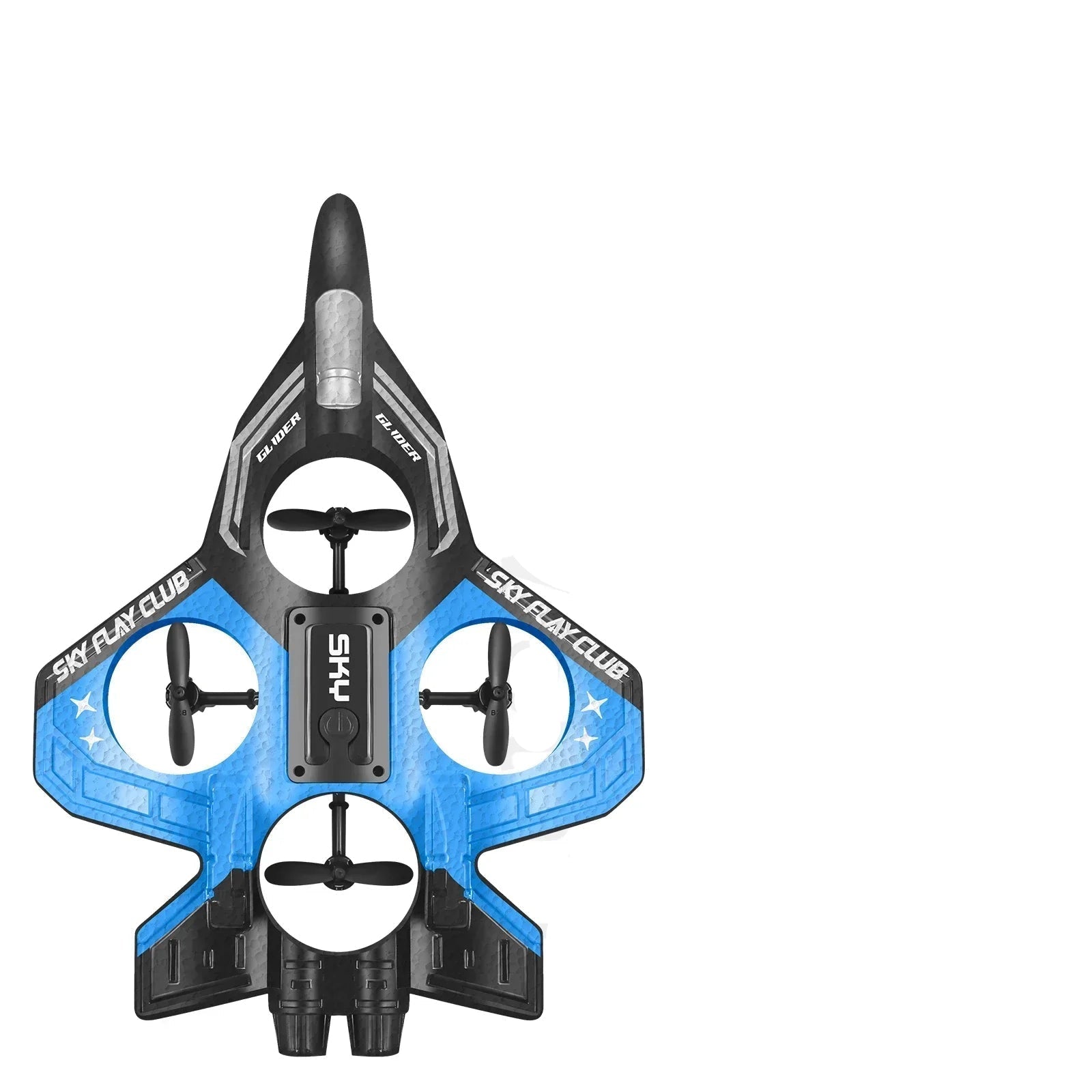 RC airplane featuring gyroscopic stabilization and LED lights, designed for beginners and acrobatic enthusiasts, made from lightweight foam for easy handling and flight. 0