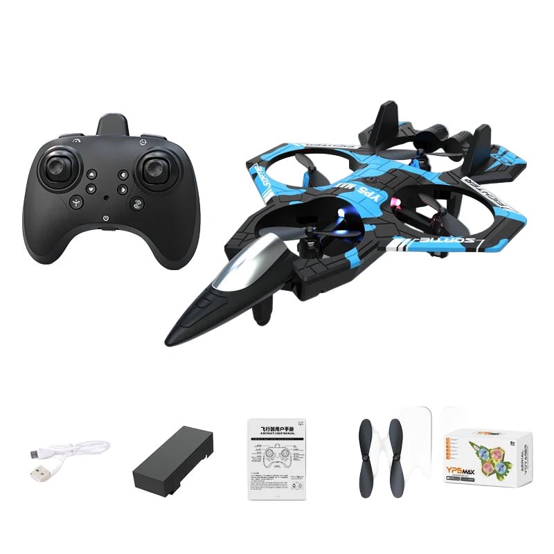 RC airplane featuring gyroscopic stabilization and LED lights, designed for beginners and acrobatic enthusiasts, made from lightweight foam for easy handling and flight. 3
