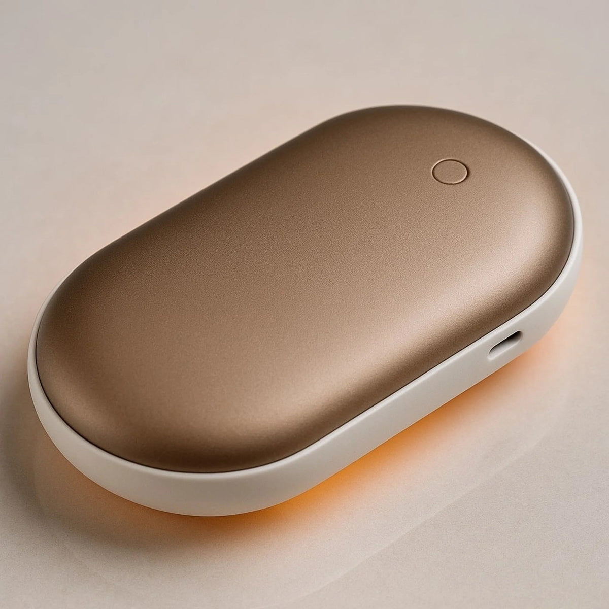 Rechargeable electric hand warmer with three heat levels and power bank functionality, designed for portability and comfort during winter activities. 2