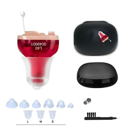 Rechargeable hearing aids featuring an in-ear design for comfort and discretion, delivering clear sound and long battery life, ideal for everyday use. 0