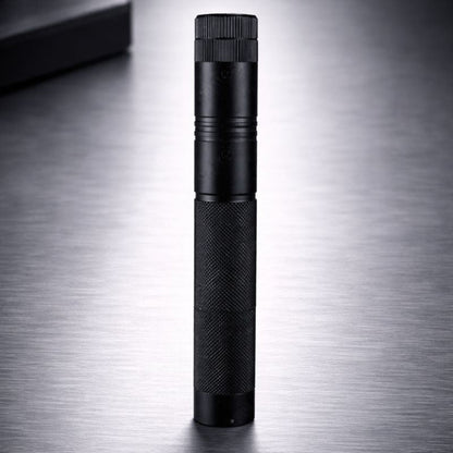 Rechargeable laser pointer featuring adjustable focus and a safety lock, designed for long-range use, with USB charging capability. 2