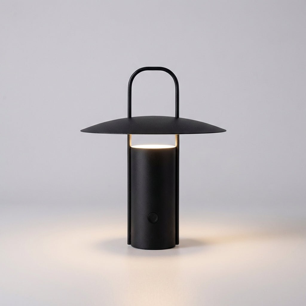 Rechargeable outdoor lantern with touch dimmer, designed for versatile indoor and outdoor use, featuring a sleek and portable design ideal for camping, backyard gatherings, 2