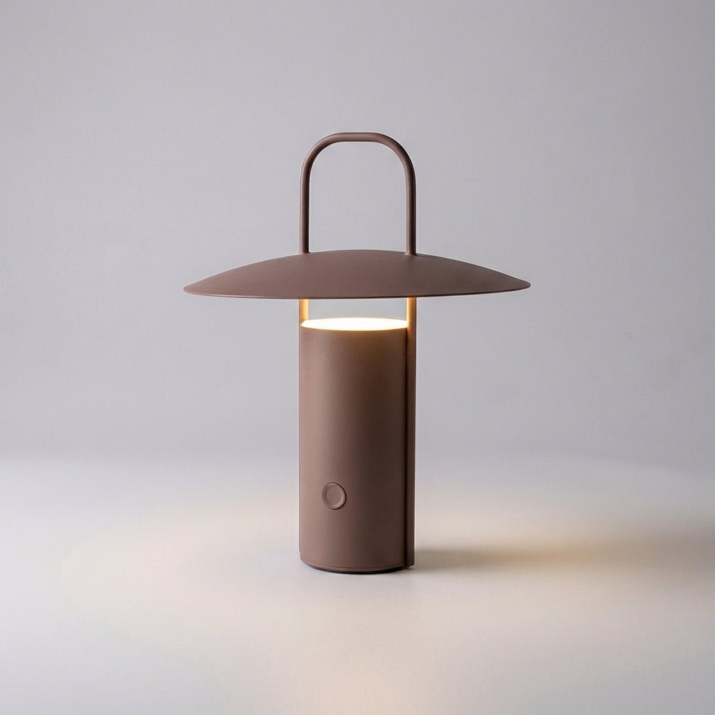 Rechargeable outdoor lantern with touch dimmer, designed for versatile indoor and outdoor use, featuring a sleek and portable design ideal for camping, backyard gatherings, 5