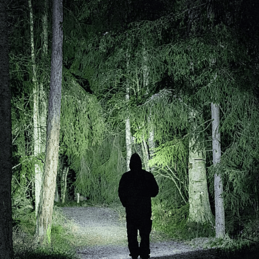 Rechargeable tactical flashlight with 100,000 lumens output, featuring a durable waterproof design and bright LED technology, perfect for outdoor activities and emergency situations 4