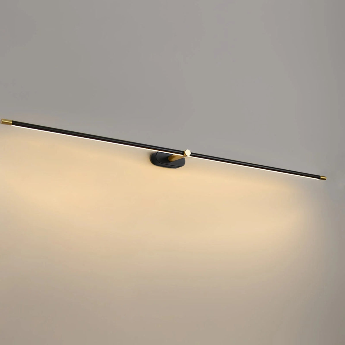 Rechargeable wall light featuring a modern cordless design in black and gold, equipped with dimmable LED technology for adjustable brightness. 0