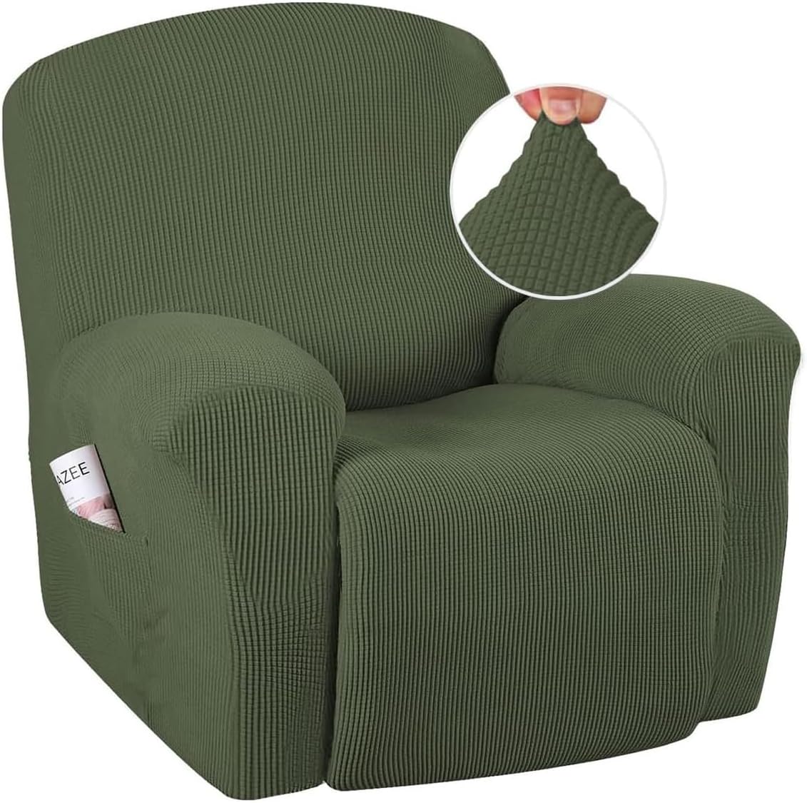 Recliner chair cover set made from stretchable jacquard fabric, designed for a secure fit and enhanced decor, available in multiple colors. 12