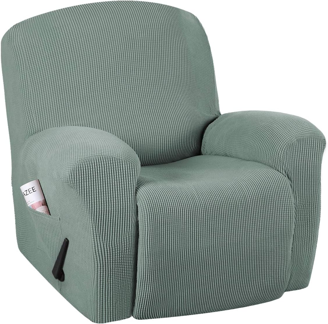 Recliner chair cover set made from stretchable jacquard fabric, designed for a secure fit and enhanced decor, available in multiple colors. 14