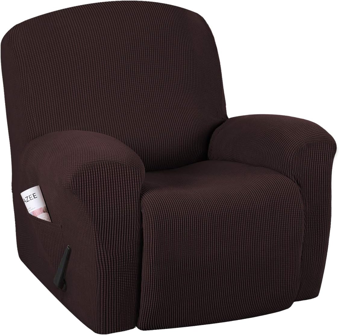 Recliner chair cover set made from stretchable jacquard fabric, designed for a secure fit and enhanced decor, available in multiple colors. 9